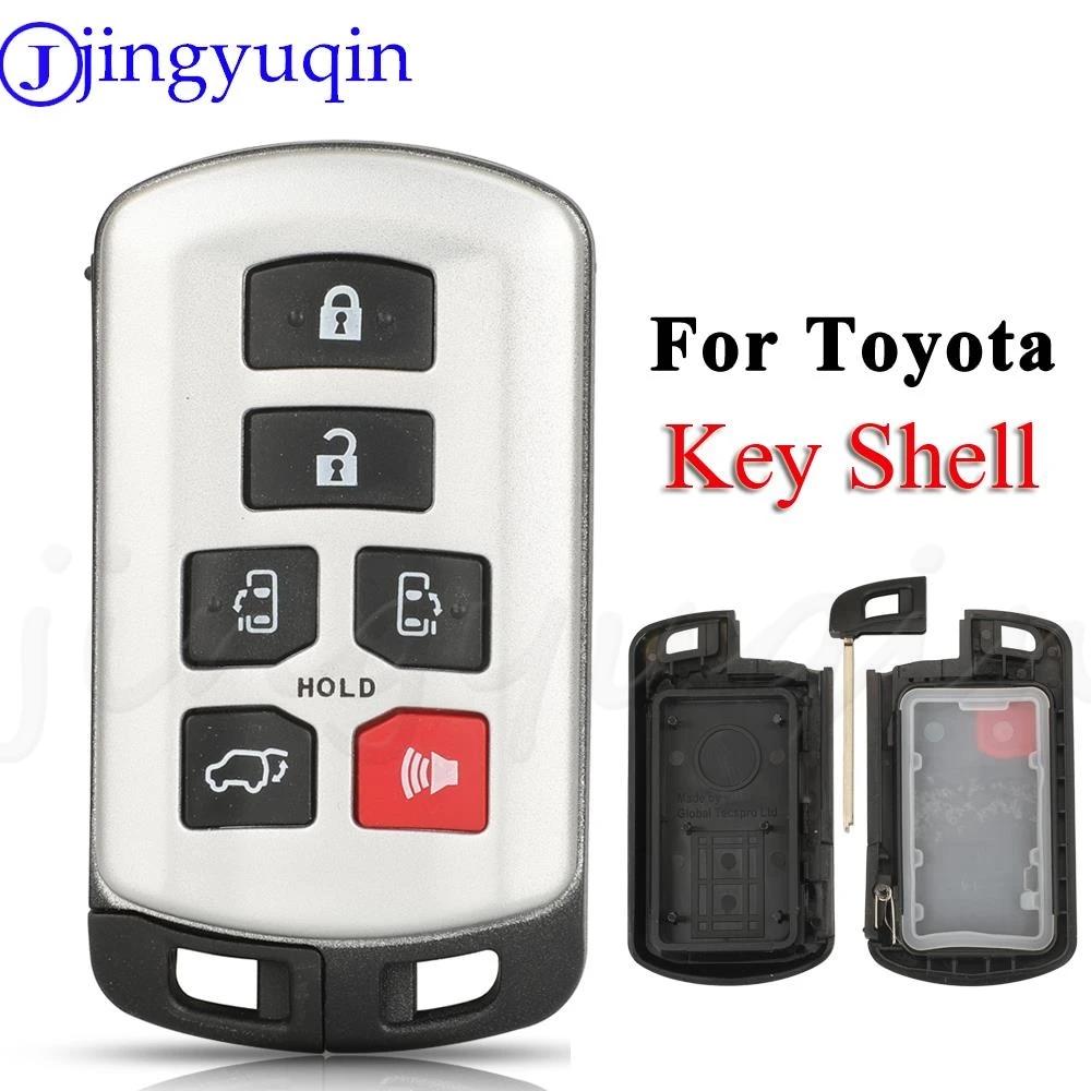 jingyuqin 6Buttons Remote Car Key Shell Cover Case For Toyota Sienna Car Alarm Housing Keyless Entry With Insert Eme